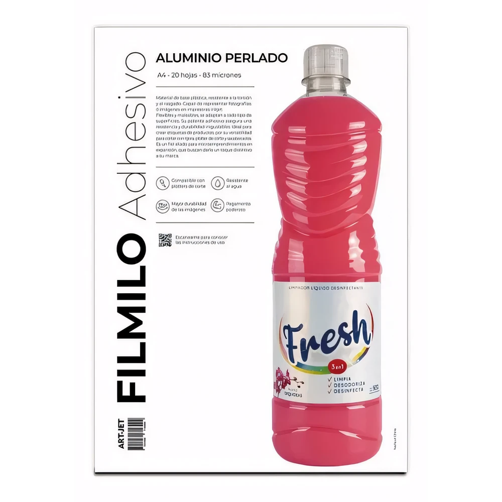 Filmilo Adhesivo Aluminio Perlado A4 X20 Hojas Art-jet