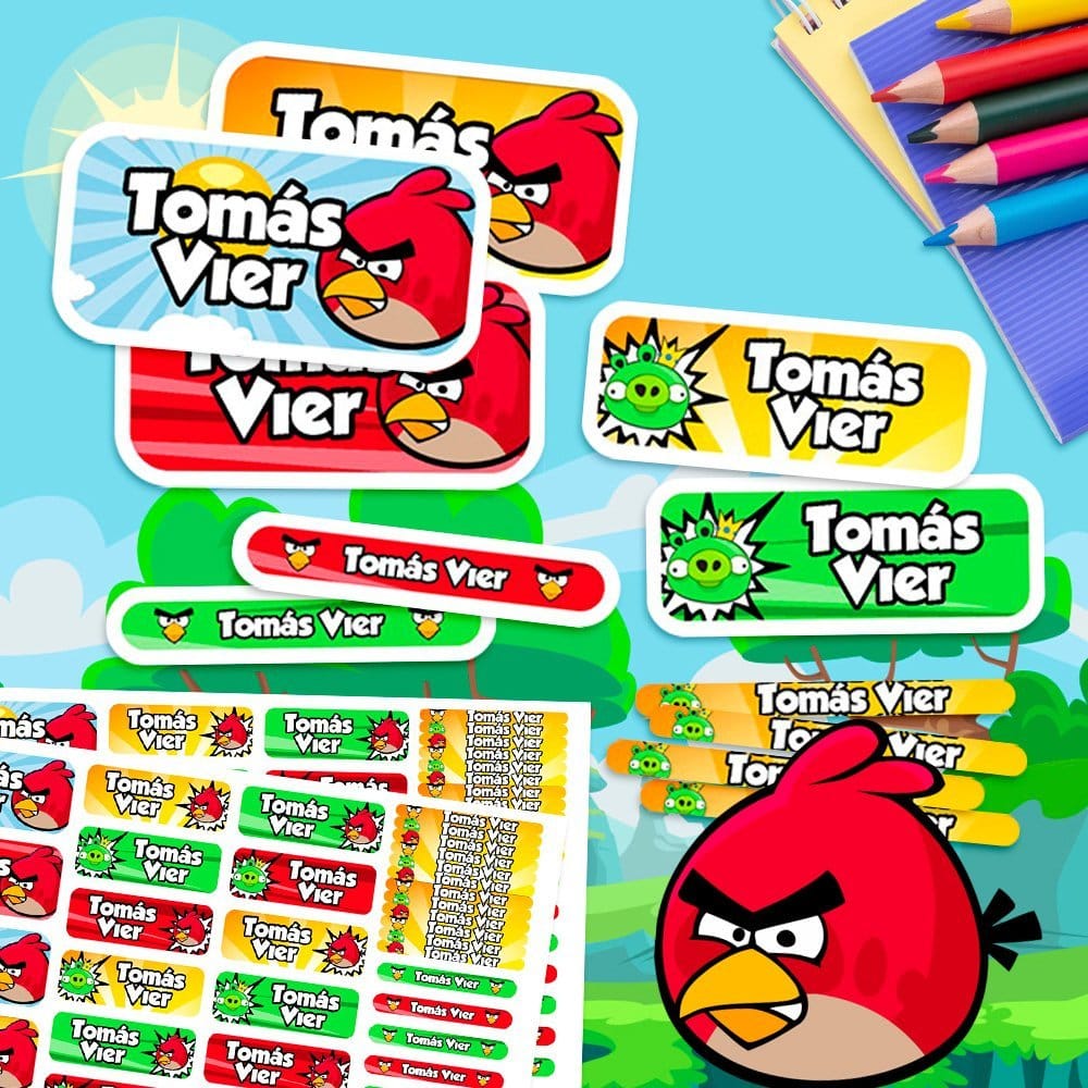 Etiquetas Escolares - Angry Birds