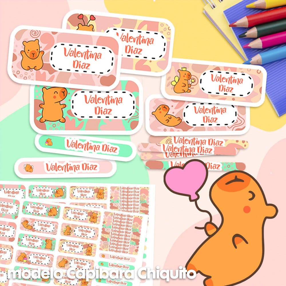 Etiquetas Escolares - Capibara Chiquito