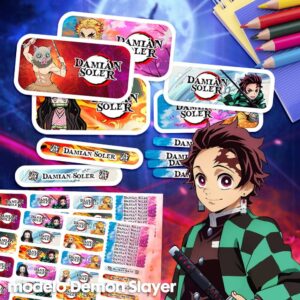 Demon Slayer - Etiquetas Personalizadas