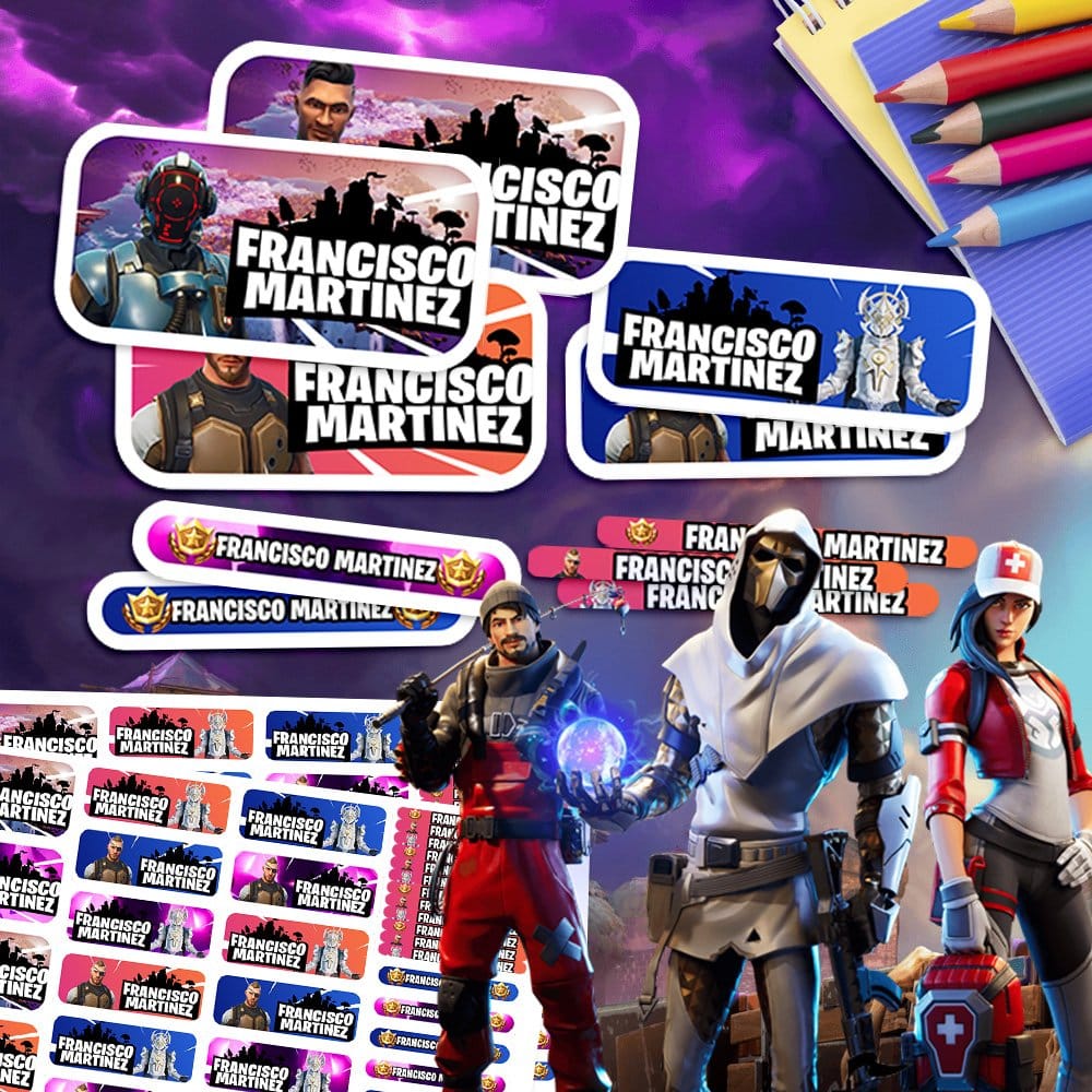 Etiquetas Escolares - Fortnite B