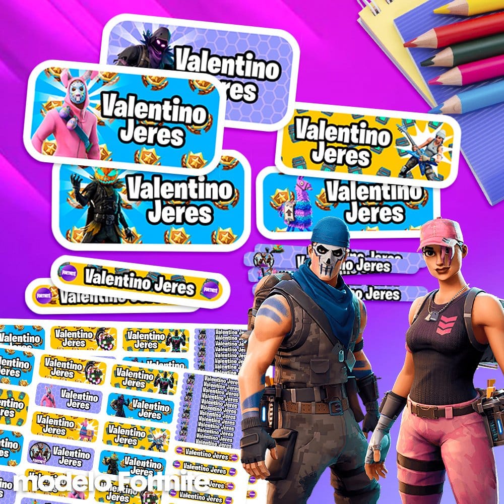 Etiquetas Escolares - Fortnite