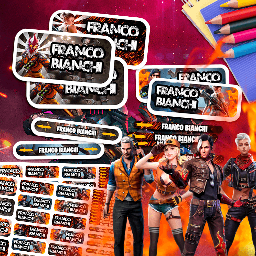 Etiquetas Escolares - Free Fire