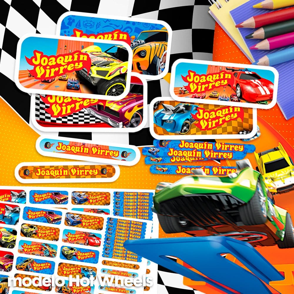 Etiquetas Escolares - Hot Wheels