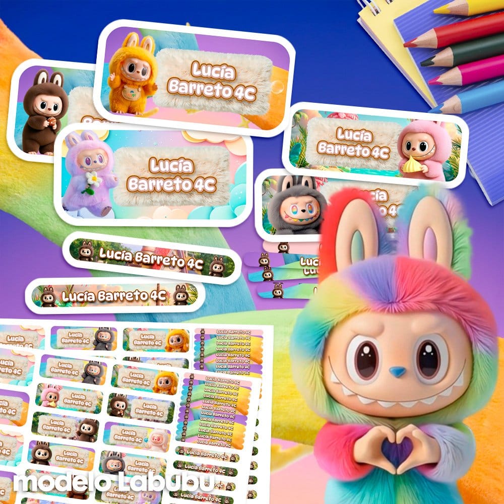Etiquetas Escolares - Labubu