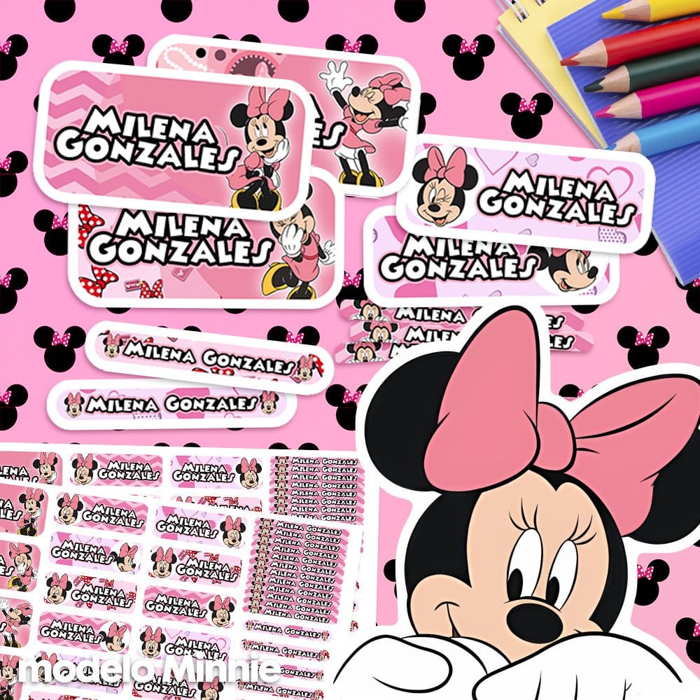 Etiquetas Escolares para Imprimir | Minnie (Archivo Digital PDF)