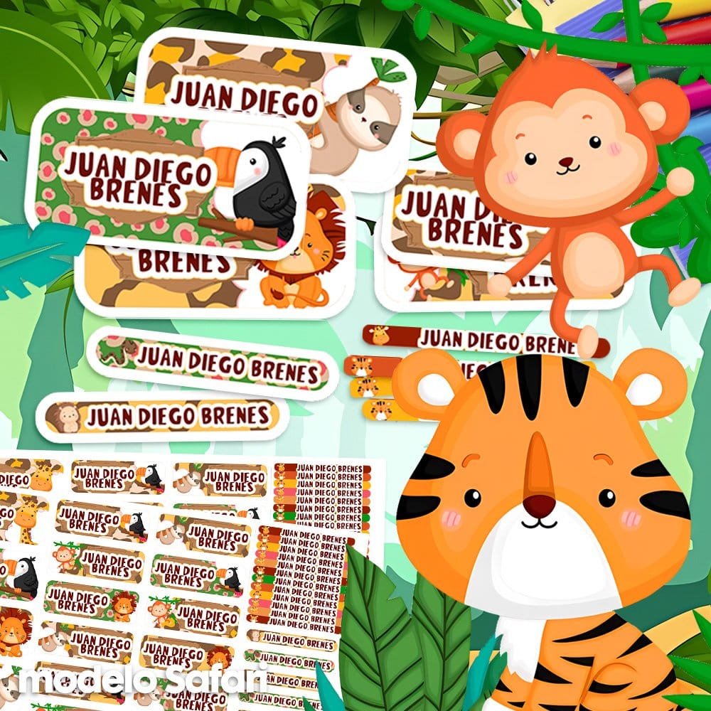 Etiquetas Escolares - Safari