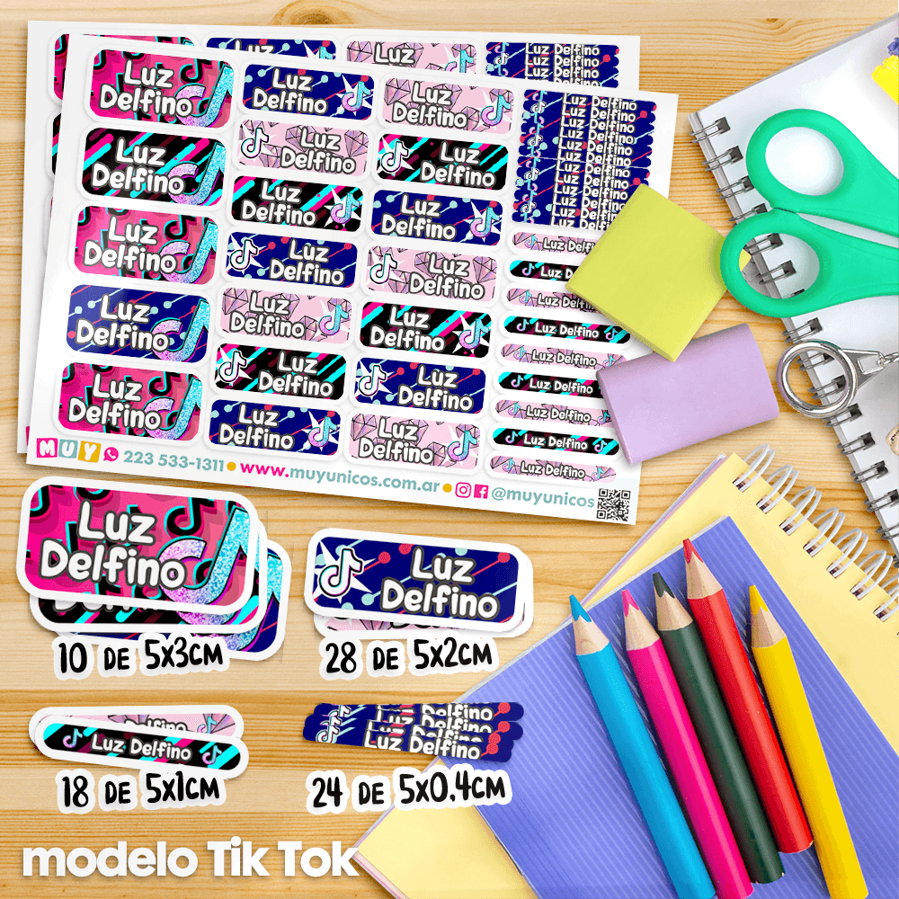 Etiquetas Escolares - Tik Tok - Imagen 2