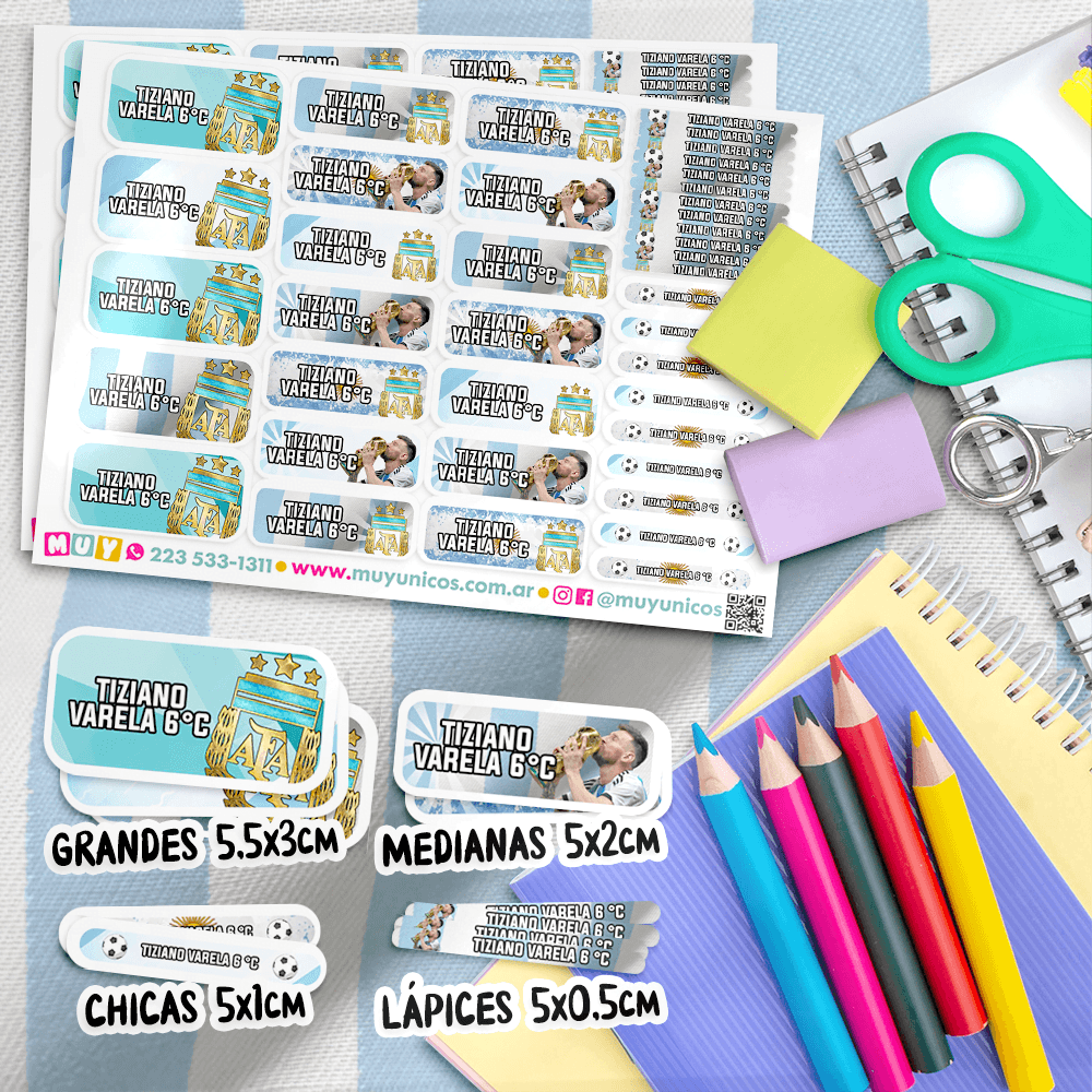 Etiquetas Escolares - Argentina Campeón - Imagen 3