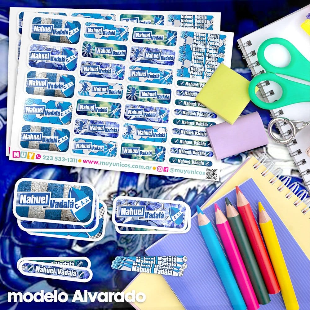 Etiquetas Escolares para Imprimir | Alvarado (Archivo Digital PDF) - Imagen 3