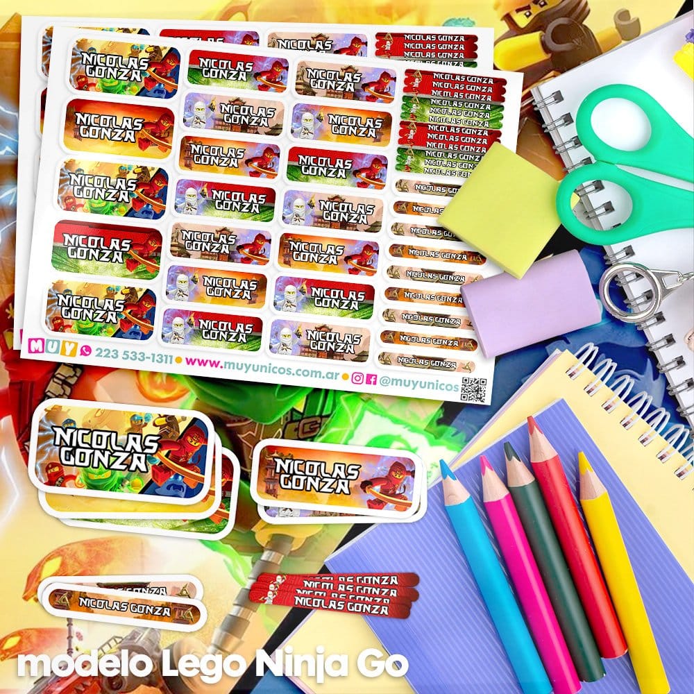 Etiquetas Escolares - Lego Ninjago - Imagen 3