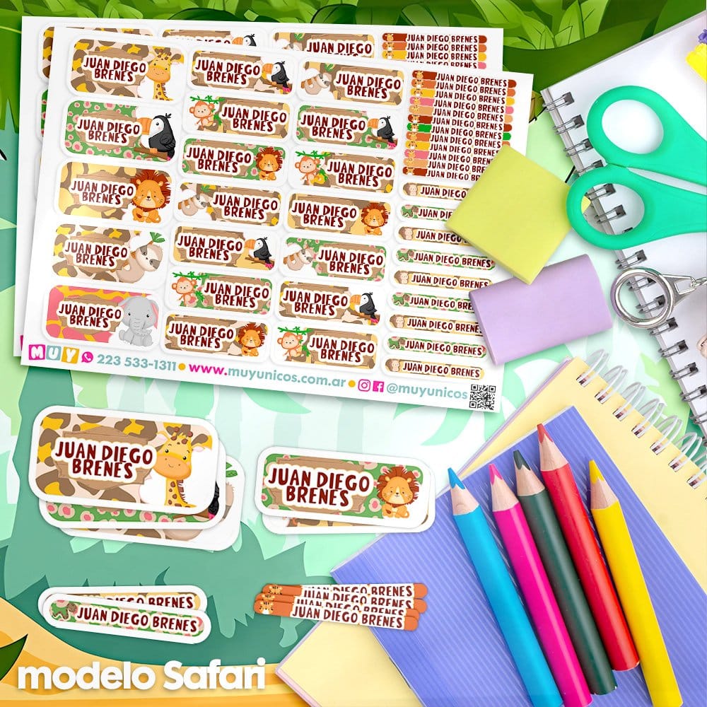 Etiquetas Escolares - Safari - Imagen 2