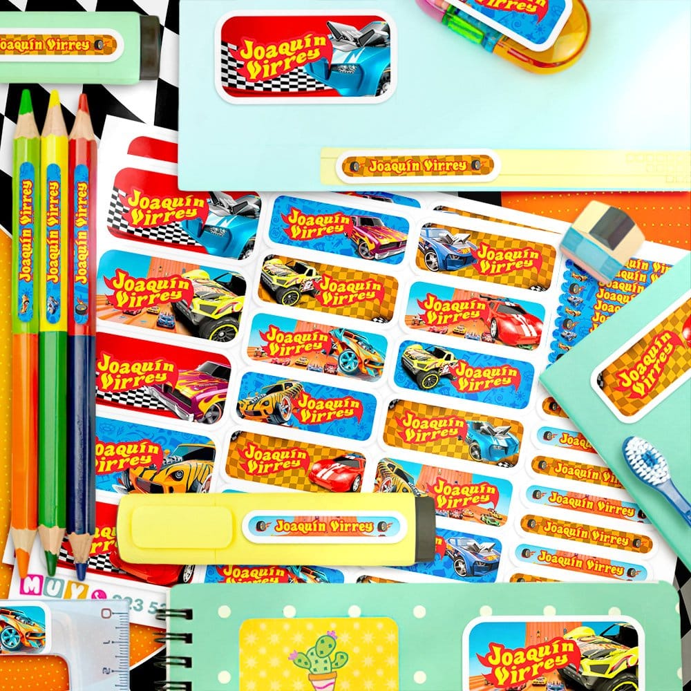 Etiquetas Escolares para Imprimir | Hot Wheels (Archivo Digital PDF) - Imagen 2