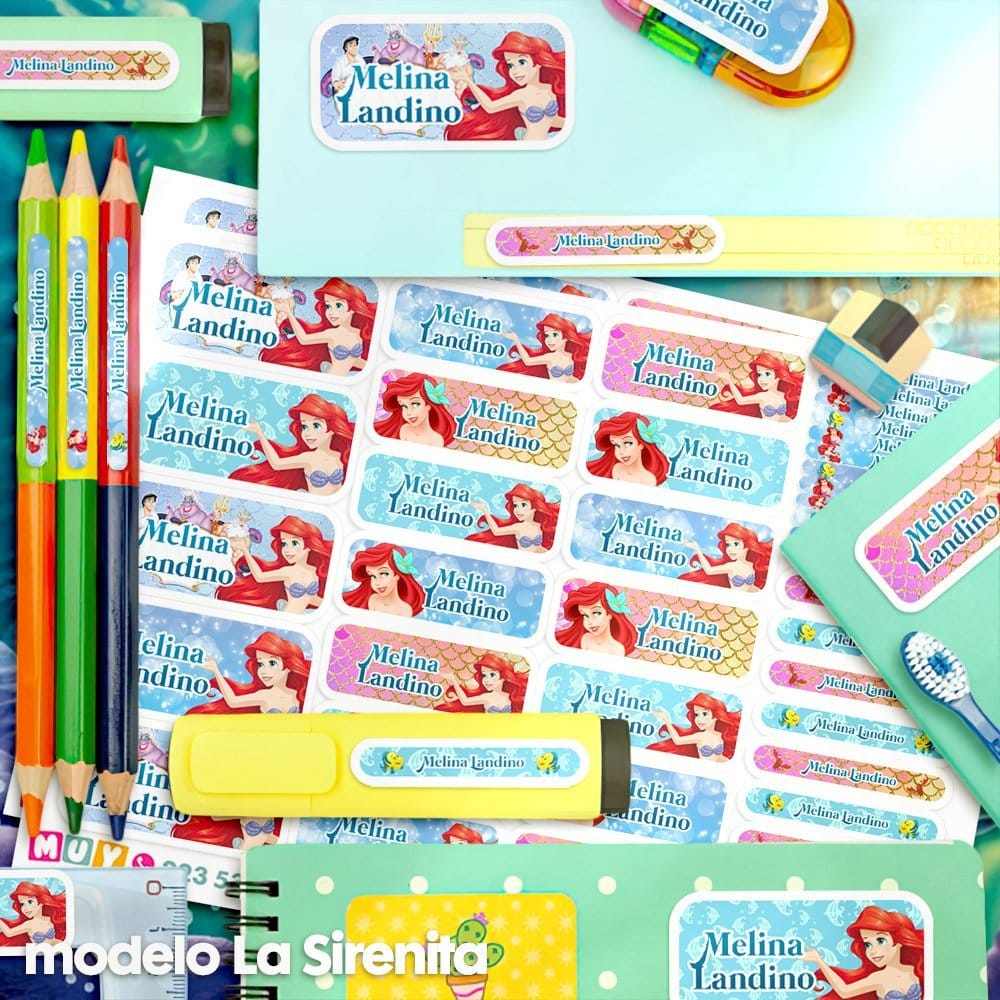 Etiquetas Escolares - La Sirenita - Imagen 2