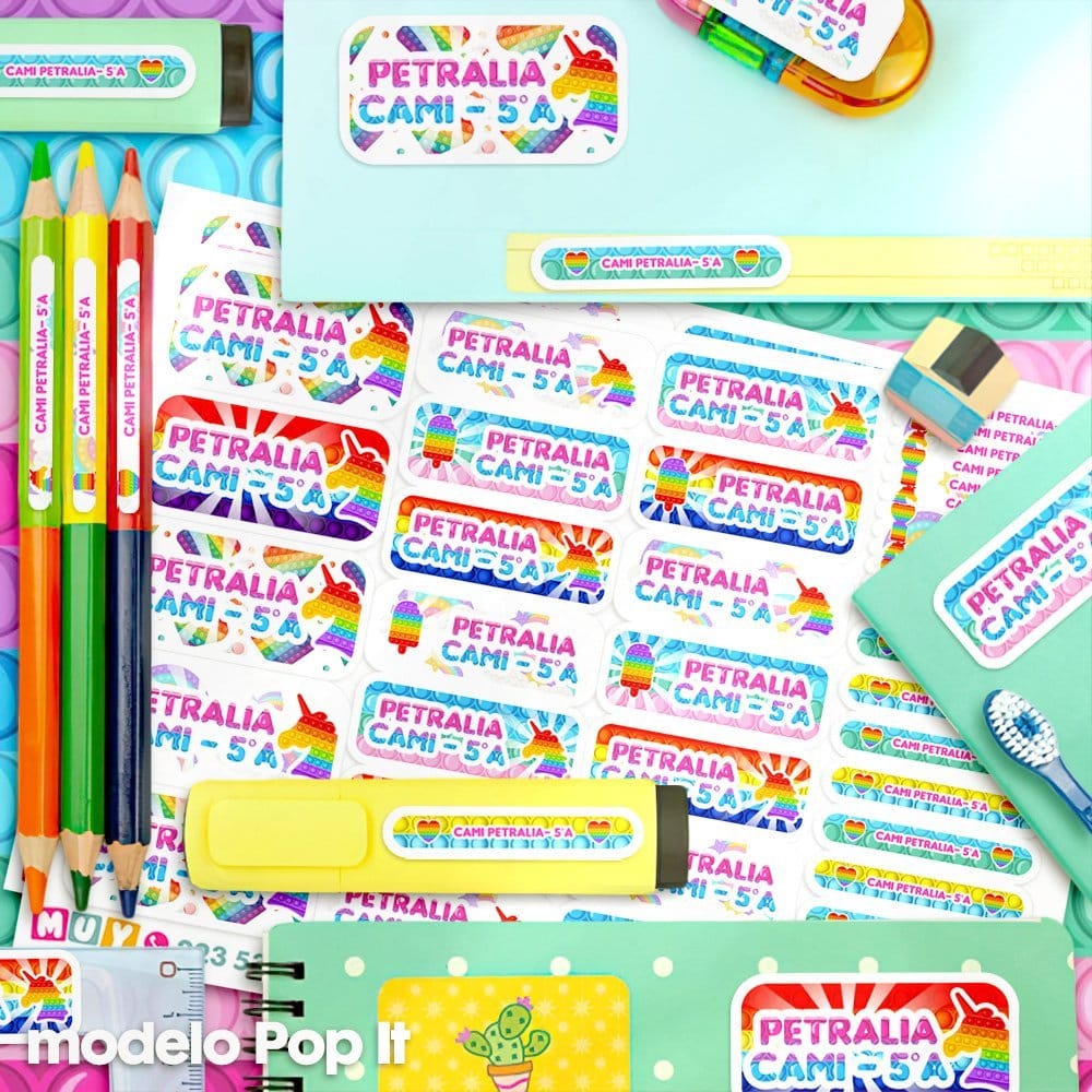 Etiquetas Escolares para Imprimir | Pop it (Archivo Digital PDF) - Imagen 3