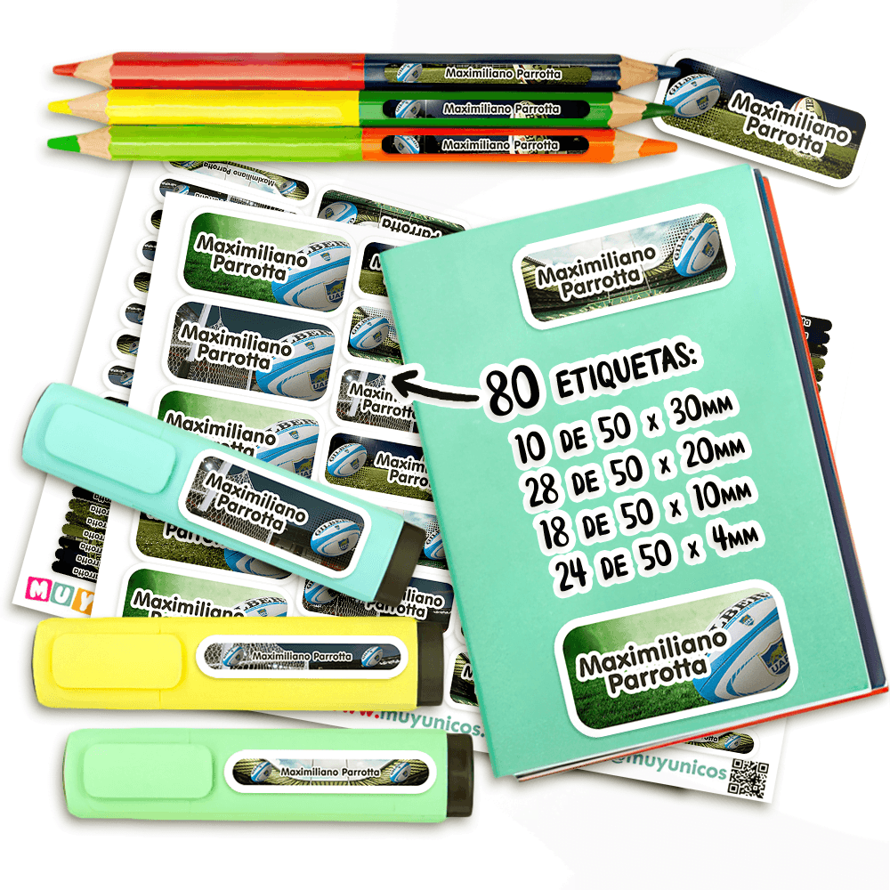 Etiquetas Escolares - Rugby - Imagen 3