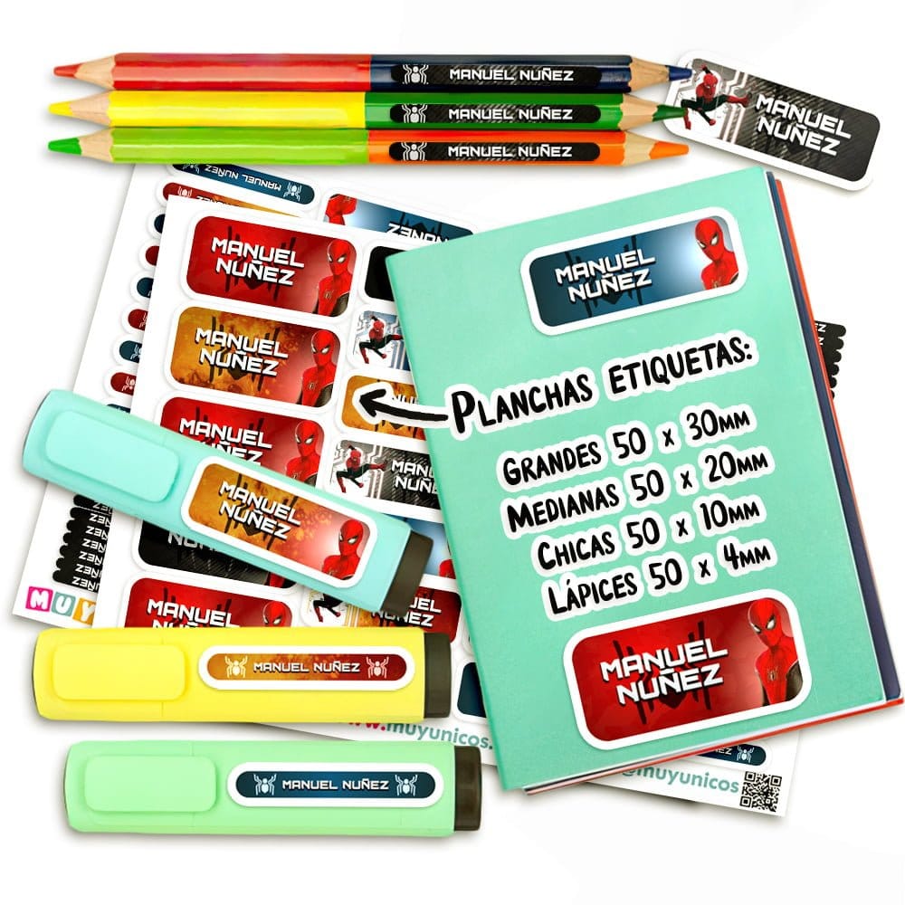 Etiquetas Escolares para Imprimir | Spiderman Pelicula (Archivo Digital PDF) - Imagen 2