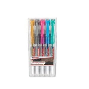 Set Lapiceras Roller En Gel Edding 2185 Set 5 Colores Metálicos